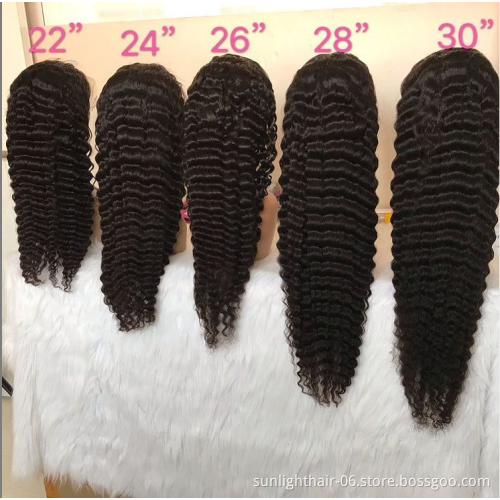 Natural Brazilian Remy Lace front Wig 150 Density deep wave  13x4 Lace Front Human Hair Wigs Pre Plucked for black women